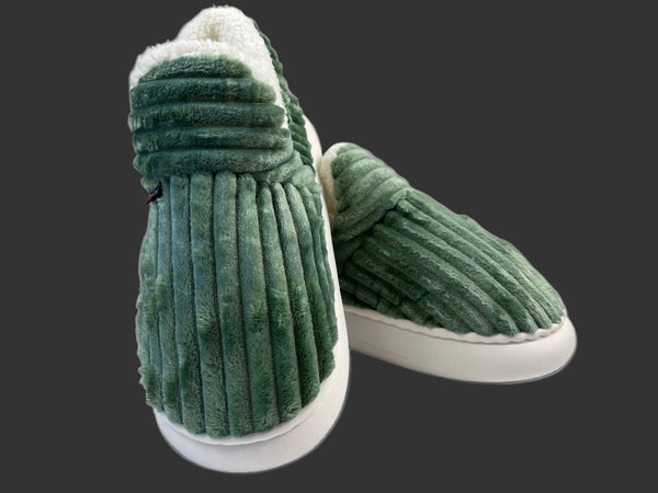 Green Womens Comfy Fuzzy Slippers