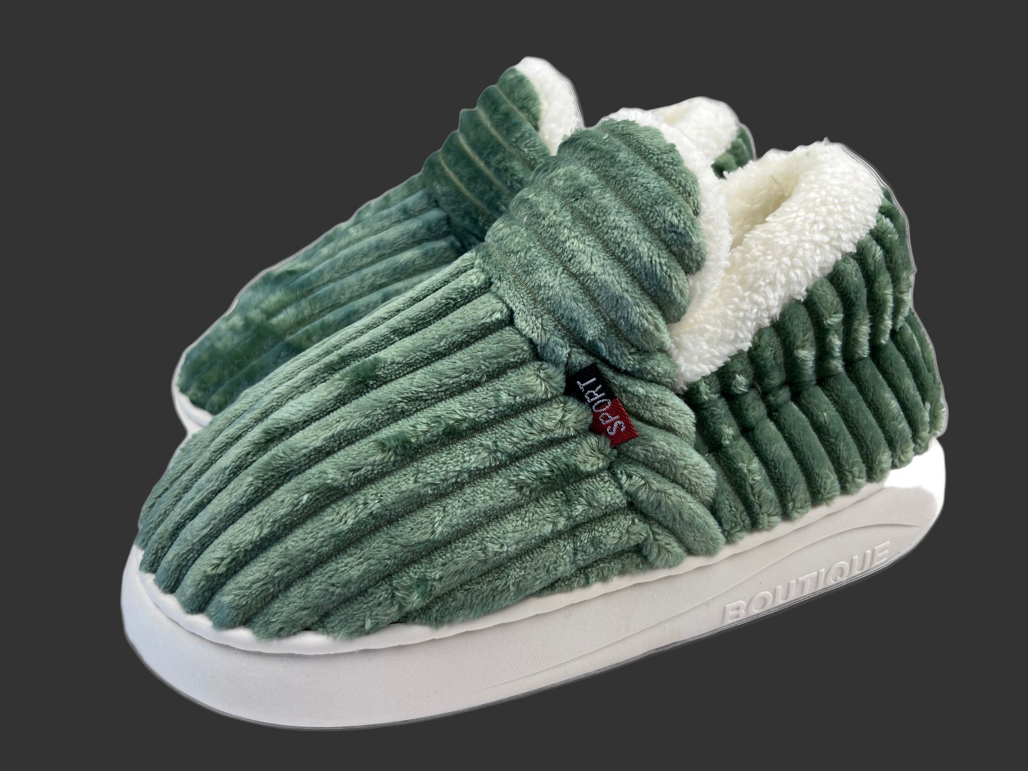 Green Womens Comfy Fuzzy Slippers