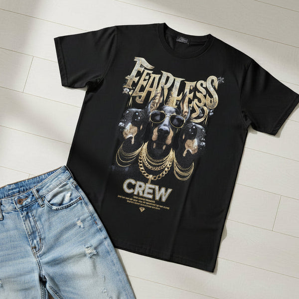 Black Vintage “Fearless Crew” Christian Hip-Hop T-Shirt