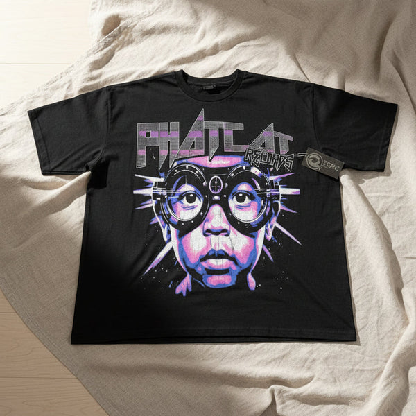 Black Multi Color PHATCAT Motocross Rider Graphic Tee