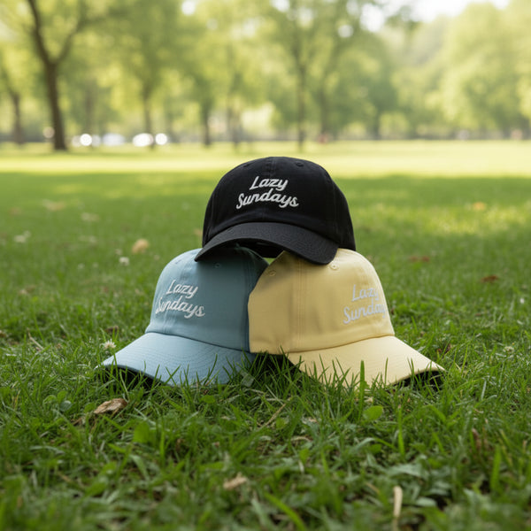 Light Blue  Embroidered Baseball Cap "Lazy Sundays"