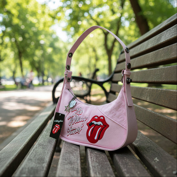 Women’s Light Pink Rolling Stones Shoulder Handbag