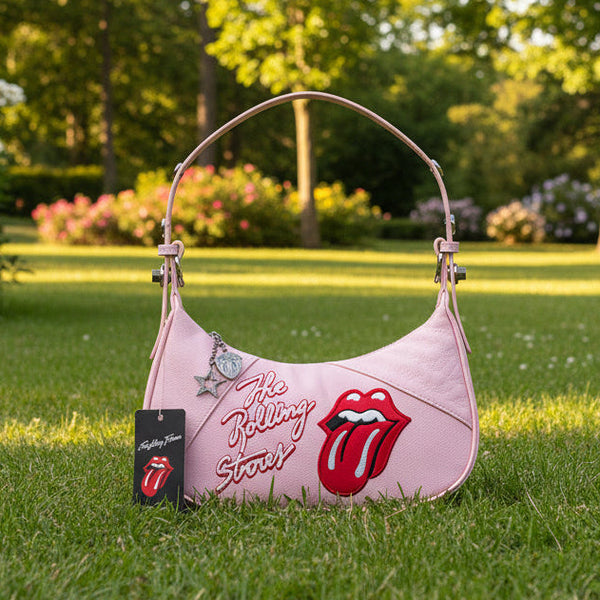 Women’s Light Pink Rolling Stones Shoulder Handbag