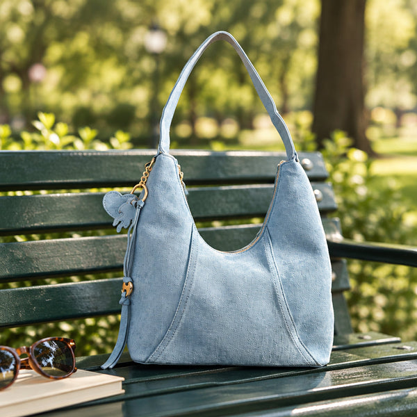 Blue  Vegan Suede Women’s Hobo Shoulder Bag