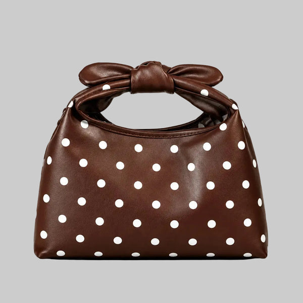 Mini Brown Polka Dot Bow Handbag Tote