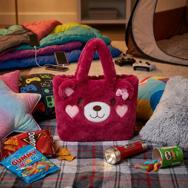 Large Teddy Bear Face Sleepover Tote Bag