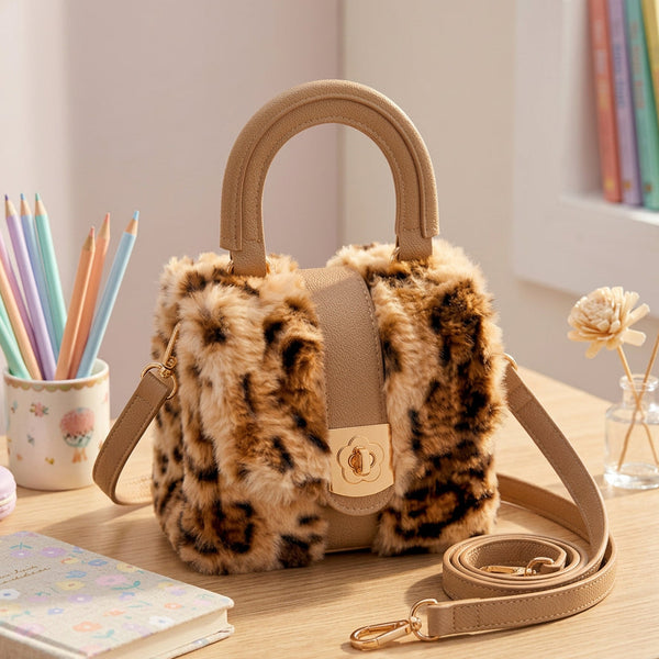 Girls' Leopard-Print Crossbody Handbag