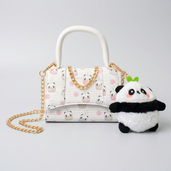 Little Girls Mini Handbag With Panda Bear Charm