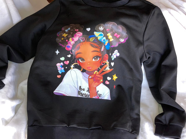 Girl Sweatshirt in Black