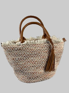 Women's Blue & Pink Multi Color Boho Pattern Tote Bag