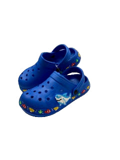 Boy's & Girls Clogs w/Ocean Life Patch Trim-Blue
