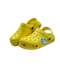 Boy's & Girls Clogs w/Ocean Life Patch Trim-Yellow