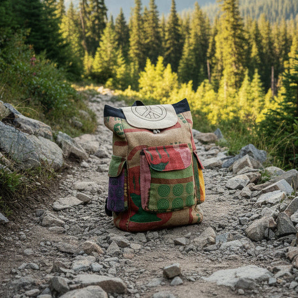 Multi- Color Large Hiker's Peace Sign Backpack