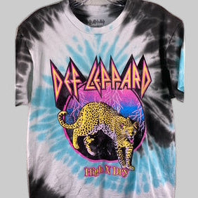 Multi Color Tie- Dye Def Leopard Vintage T-shirt
