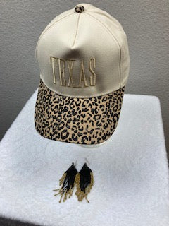 Texas leopard print cap