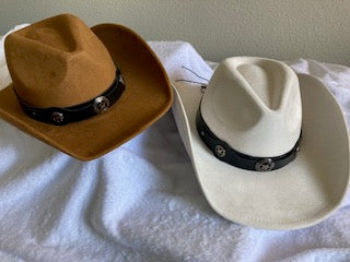 White engraved western stars cowboy hat
