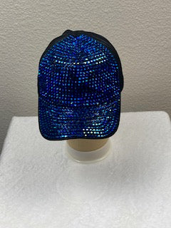 Blue diamond rhinestone unisex baseball cap