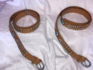 Western boho faux leather belt