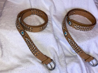 Western boho faux leather belt