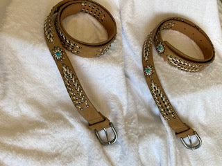 Western boho faux leather belt