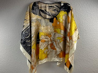 Gold and orange floral shawl