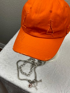Orange Unisex soft top baseball cap