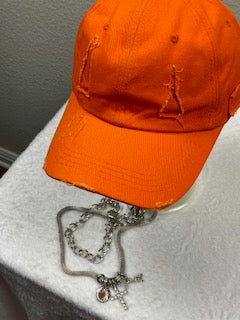 Orange Unisex soft top baseball cap
