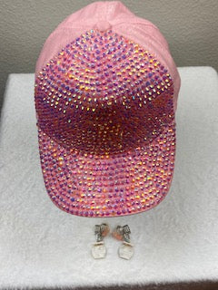 Pink rhinestone baseball cap