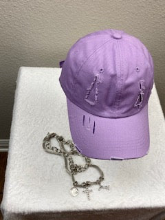 Purple unisex soft top baseball cap
