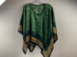 Green Floral and animal print shawl