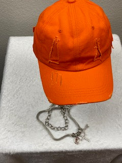 Orange Unisex soft top baseball cap