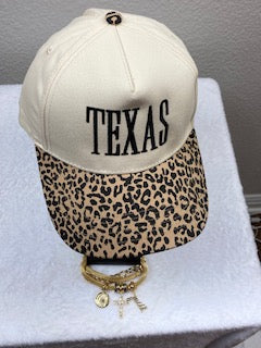 Texas unisex leopard print adjustable baseball cap