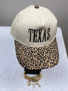 Texas unisex leopard print adjustable baseball cap