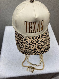 Texas unisex Leopard print adjustable baseball cap
