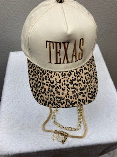 Texas unisex Leopard print adjustable baseball cap