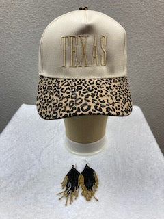 Texas leopard print cap