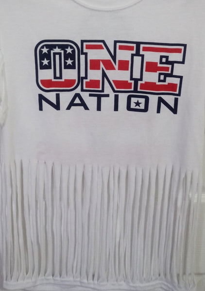 T-Shirt Short Sleeve One Nation, Political Party Red, White & Blue Sexy T-Shirt!