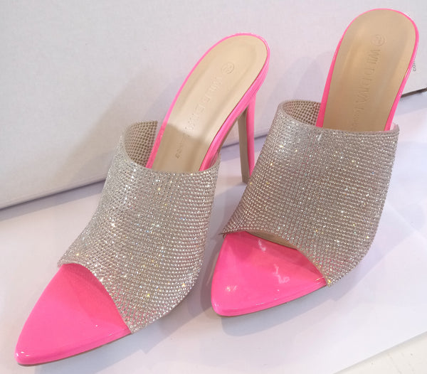 Rhinestones Pink Shoes Wild Diva