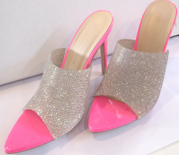 Rhinestones Pink Shoes Wild Diva